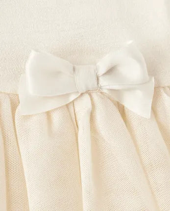 Baby Girls Tutu Bodysuit Dress - white