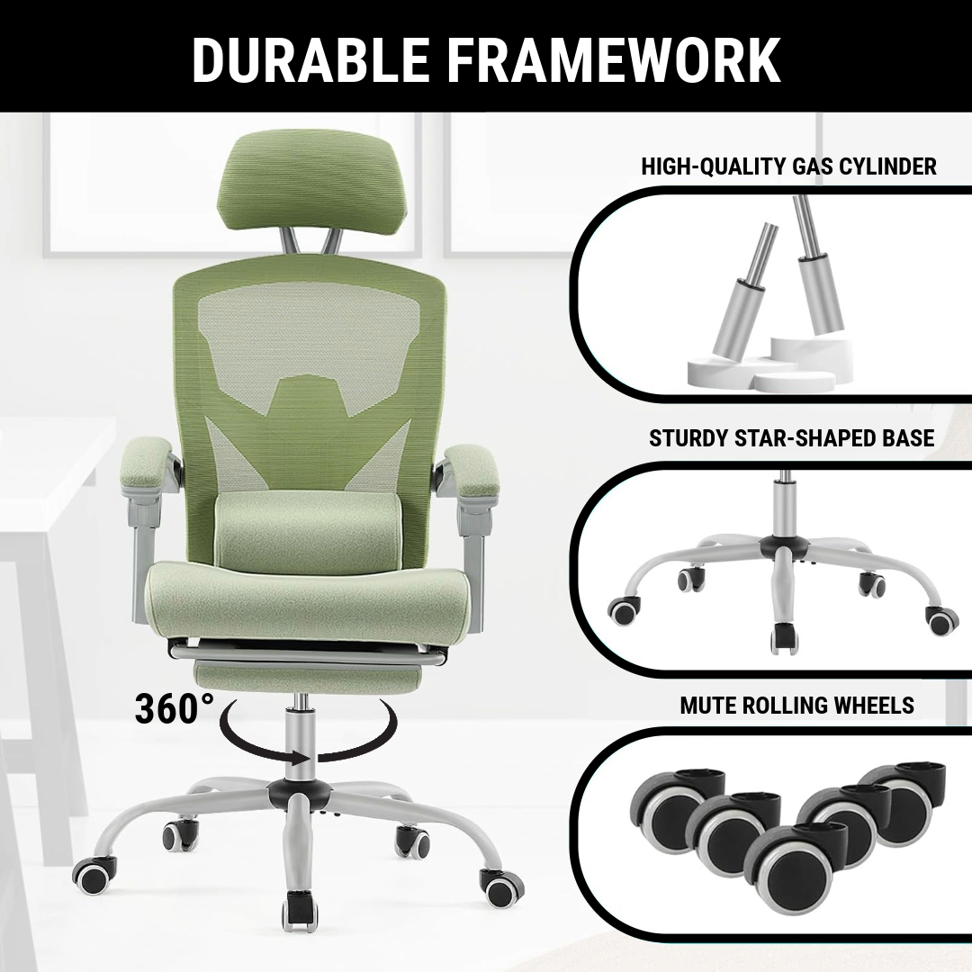 CDC Stealth™ - Ergonomic Office Chair with Lumbar and Headrest Support