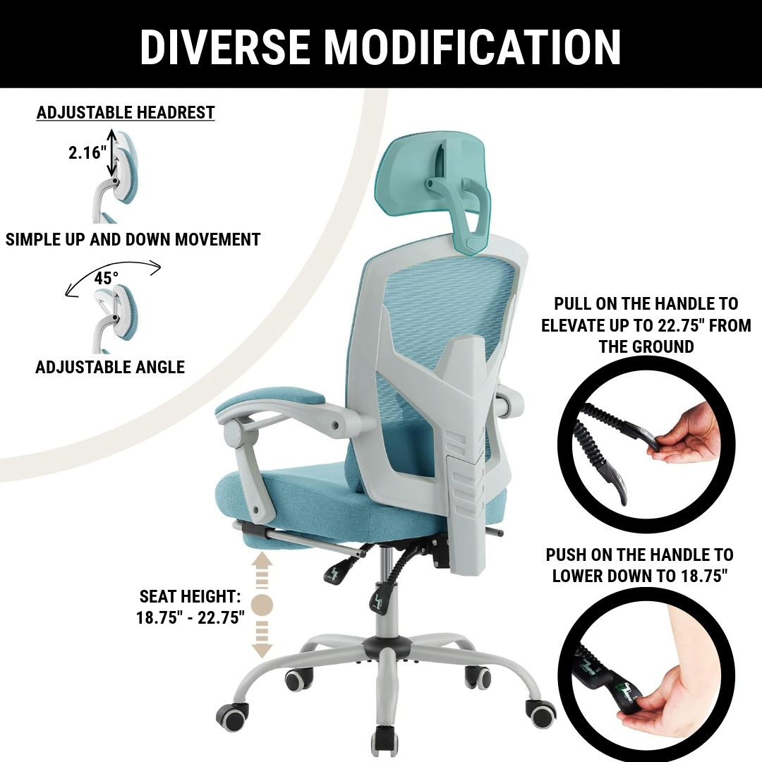 CDC Stealth™ - Ergonomic Office Chair with Lumbar and Headrest Support