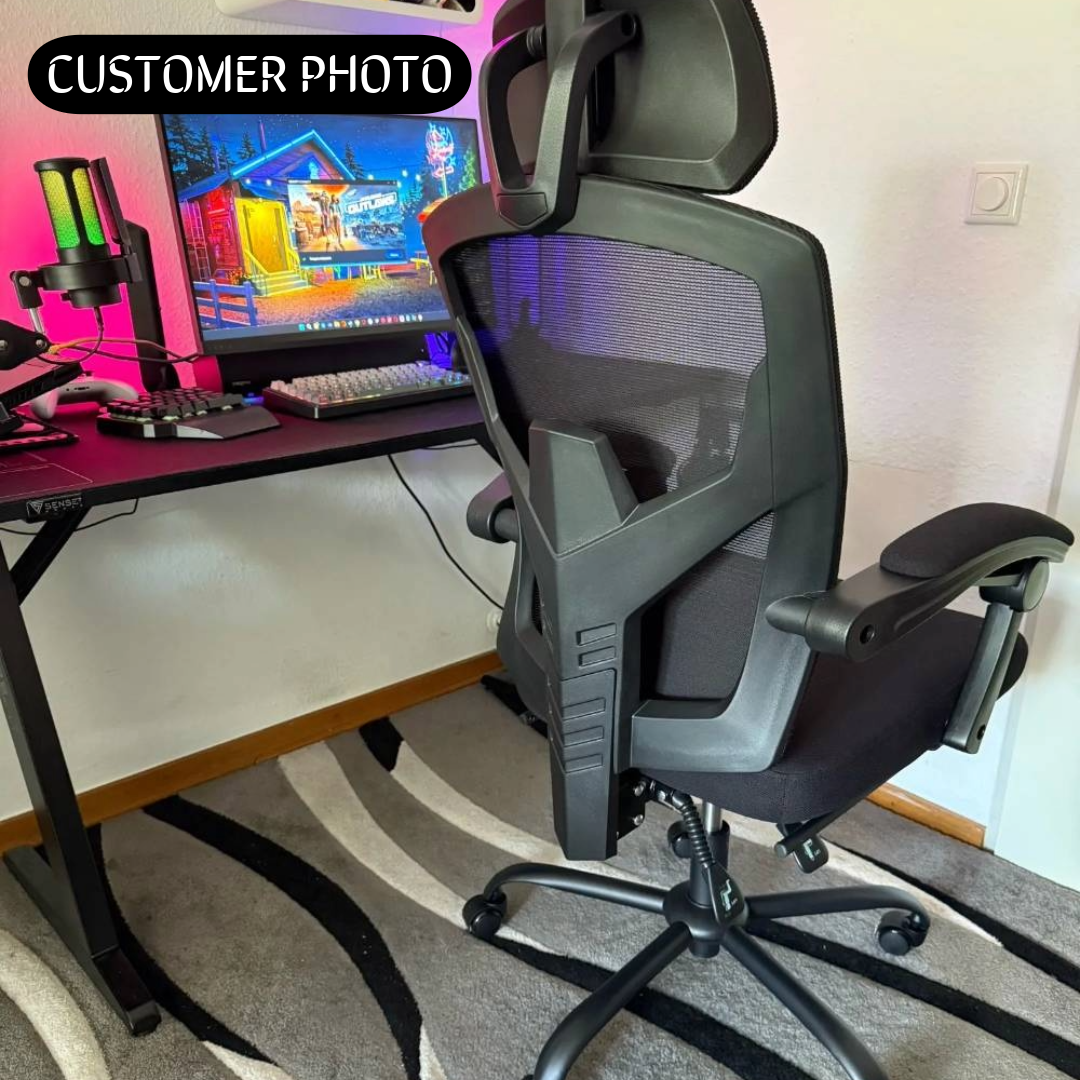 CDC Stealth™ - Ergonomic Office Chair with Lumbar and Headrest Support