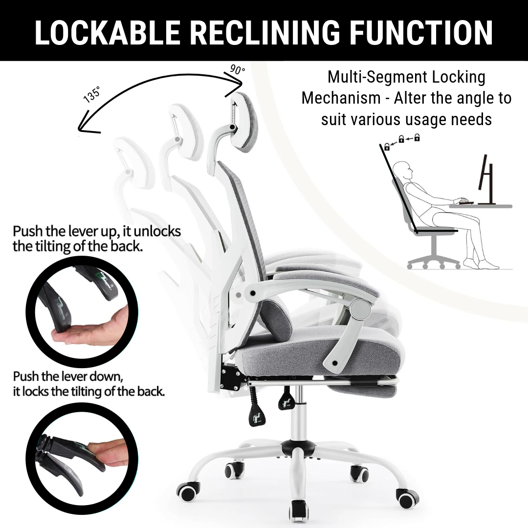 CDC Stealth™ - Ergonomic Office Chair with Lumbar and Headrest Support