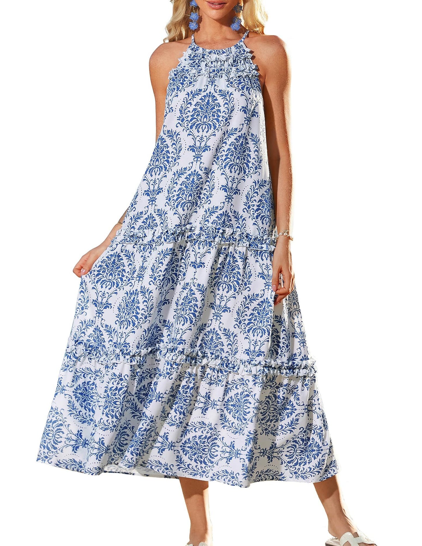 ✨Women's Elegant Hollower Out Waist A  Line Spaghetti Straps Dress (Buy 2 Free Shipping)