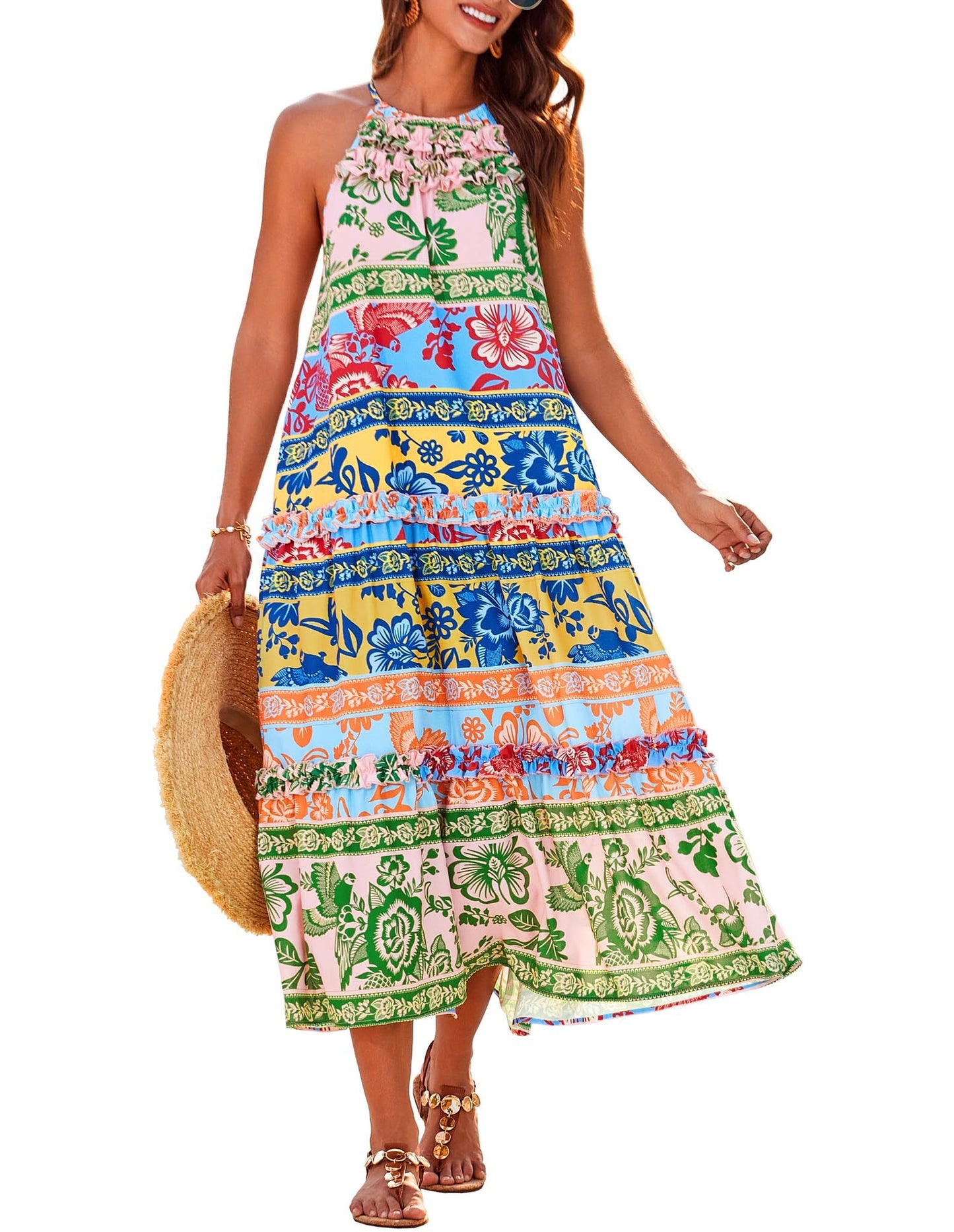 ✨Women's Elegant Hollower Out Waist A  Line Spaghetti Straps Dress (Buy 2 Free Shipping)