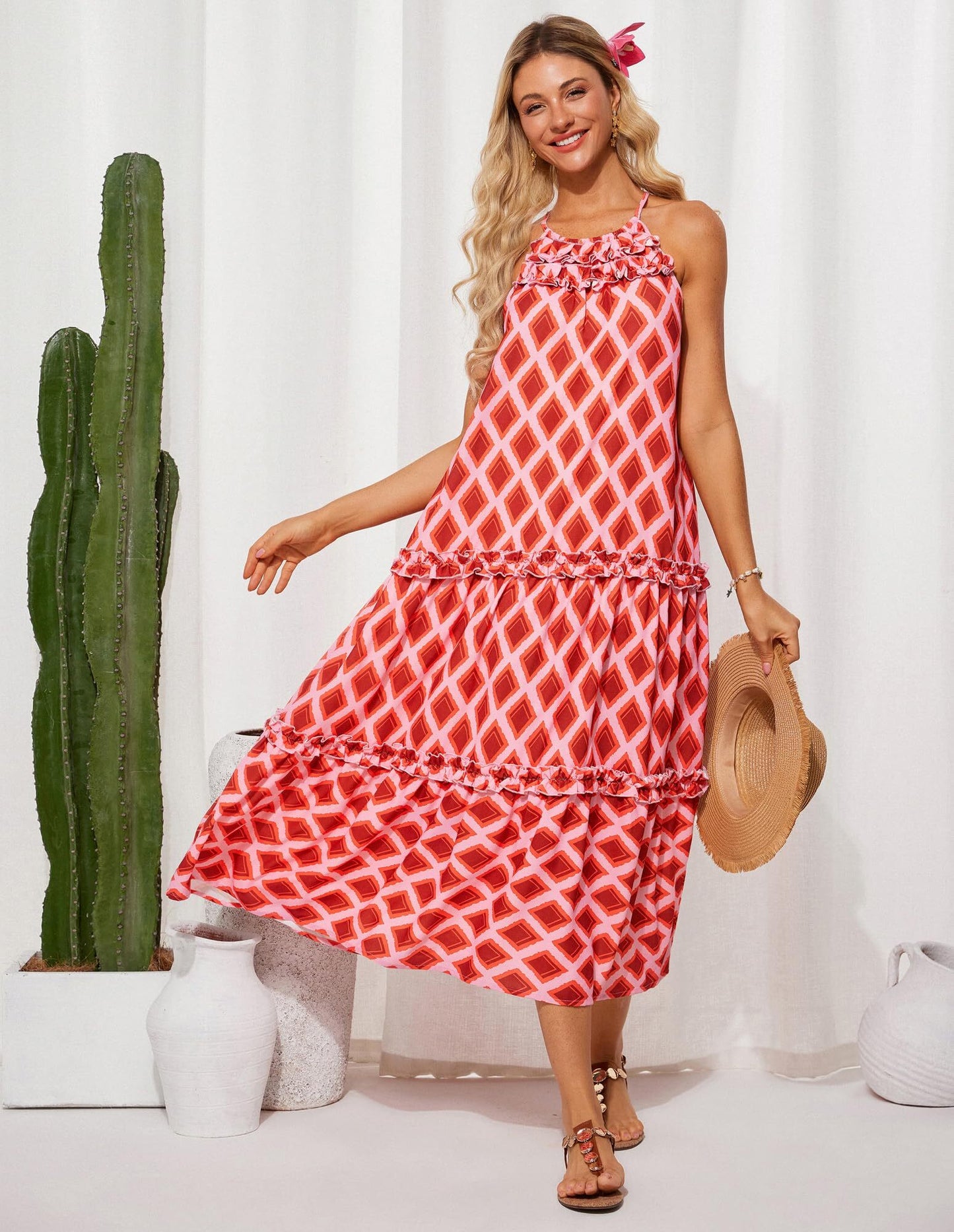 ✨Women's Elegant Hollower Out Waist A  Line Spaghetti Straps Dress (Buy 2 Free Shipping)